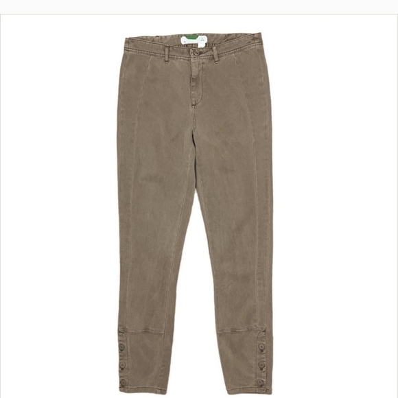 Anthropologie Khaki Tan Button Ankle Utility Pants Size 29T - Picture 3 of 9